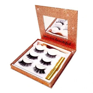 🚗2 for $20 Waterproof Magnetic Mink Lash with Case & Mirror New